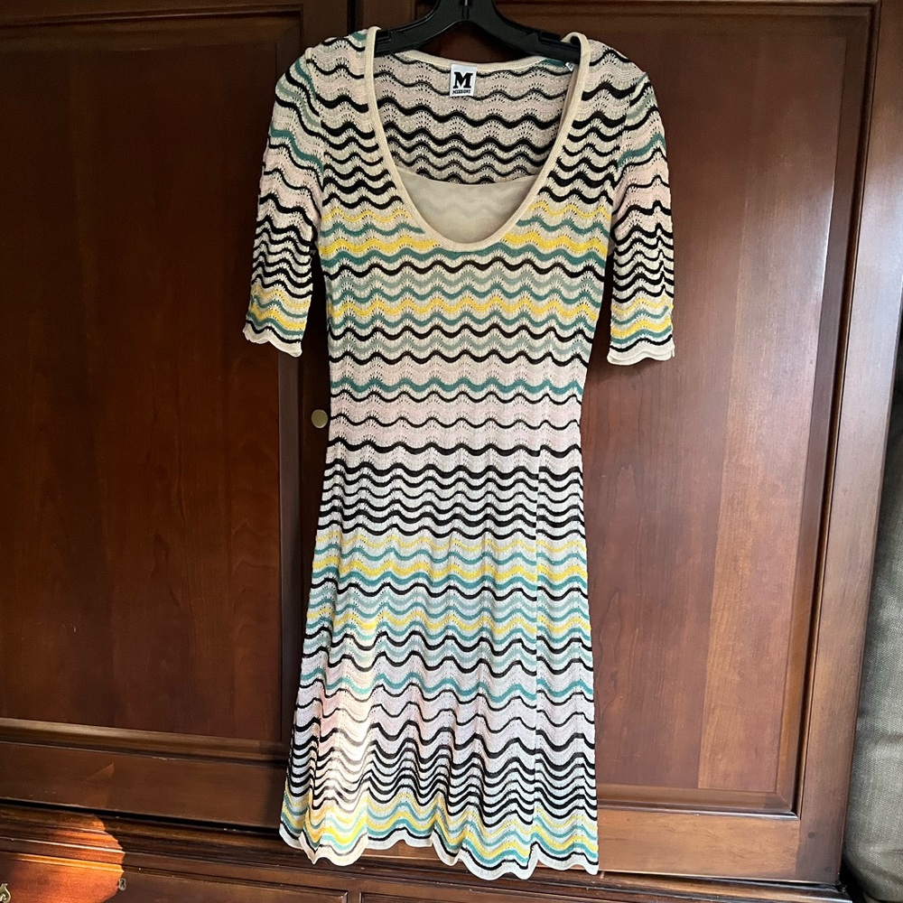 Missoni blush pink/multi Iconic pattern dress